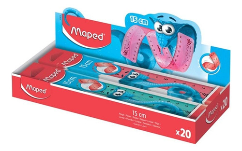 Regla Flexible Maped Twist 15 Cm Caja X 20 Unidades Color 2 Colores