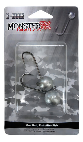 Jig Head 6/0 Monster 3x Anzol X-hook 26 Gramas 2 Unidades