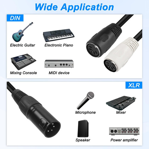 Xmsjsiy Midi 5 Pin Din A Xlr Splitter Y Adaptador Cable 4 De