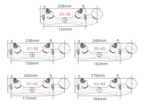 Base Para Patines, Cuatro Ruedas, Dos Hileras, Soporte Para