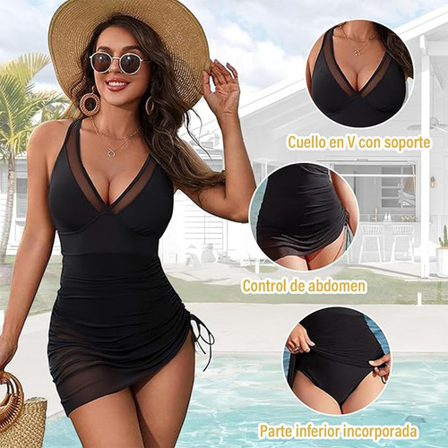 Traje Baño Control Abdomen Mujer-cintura Alta & Diseño Curvy