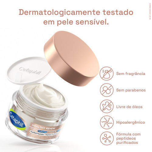 Creme Reparador Facial Noturno Healthy Renew 50g Cetaphil Todo Tipo De Pele Noite