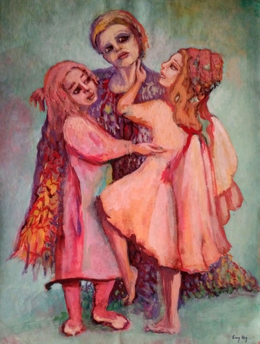 Figuras, Tempera De Raúl González. (Usado)