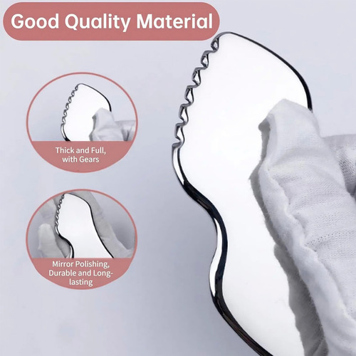 Gua Sha Acero Inoxidable - Antiarrugas, Drenaje Linfático