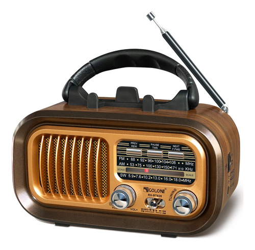 Radio Vintage Portátil Con Bluetooth Am Fm Sw Con Excelente