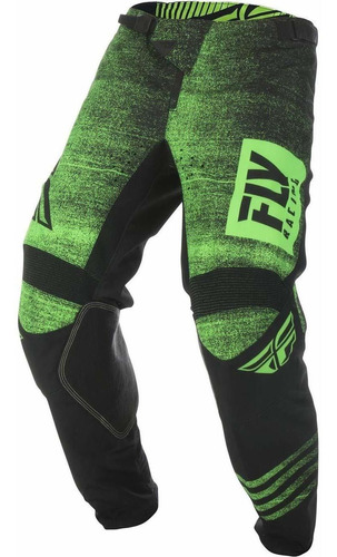 Fly Racing 2019 Pantalones Kinetic Noiz., 28, Verde Neón/neg