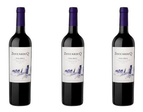 Vino Zuccardi Q Malbec Tinto 750ml Botella Pack X3 Oferta