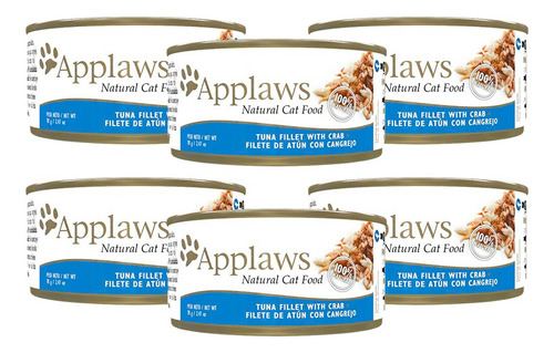 Applaws Filete De Atún Con Cangrejo - Alimento Gato 70gr X6