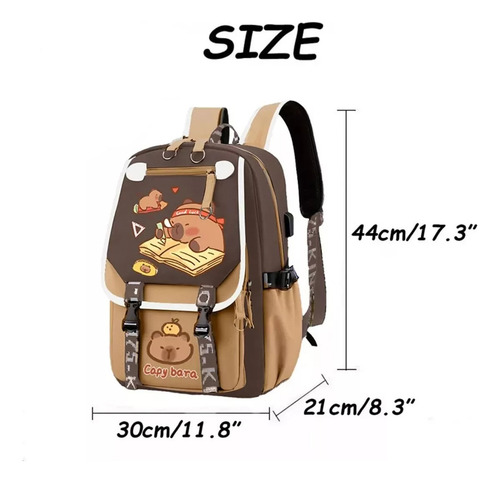 Mochila Capibara Escolar Capibara Backpack Capybara Kawaii Carpincho