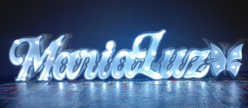 Nombre Iluminado 6 Letras 25 Cm Polyfan Cartel Luz Tunombre