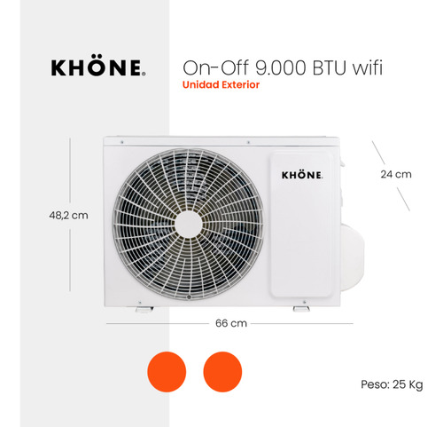 Aire Acondicionado Khone Con Instalación 9000btu Inverter Color Blanco