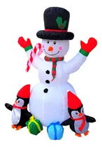 Comprar Muñeco De Nieve Inflable Navideño Con Luces Led
