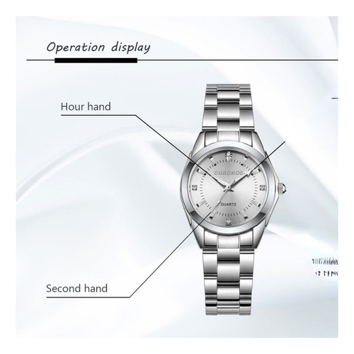 Relojes Chronos Ch23 Diamond De Cuarzo Inoxidable Color Del Fondo Rosa
