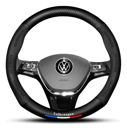 1 Cubierta De Volante Redonda De Fibra De Carbono Volkswagen