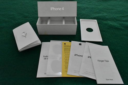 Caja Kit Apple iPhone 4 Original Con Calcomanías Y Manuales.