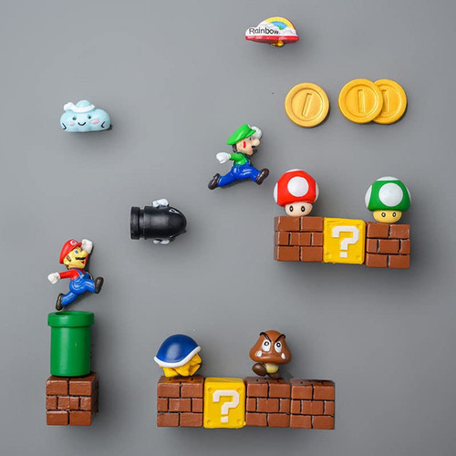 20 Pcs Super Mario Fridge Magsets - Juego De Imanes De Refr