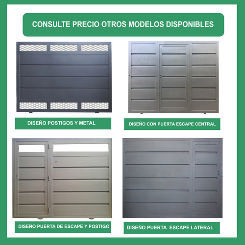 Porton Corredizo Tablillas Verticales De 2.50 X 2.10 Gris Oscuro