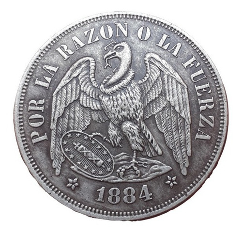 Moneda Conmemorativa Valor Histórico Peso Aguila 1884 Chile