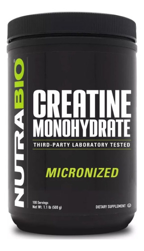 Creatina Monohidratada 500grs 100serv. Nutrabio Unflavored