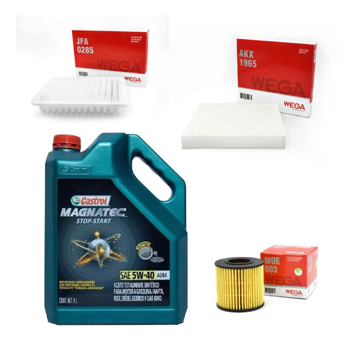 Kit 3 Filtros + 4l Aceite Castrol 5w40 Toyota Corolla Wega