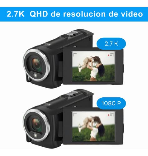 Filmadora Ruffo Rf-camcor2 2.7k Hd Alta Definición 50mp Con Memoria 32gb + 2 Baterías