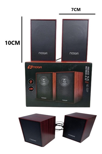 Imagen 1 de 3 de Parlantes Multimedia Noga Ng-512p 6w Usb Pc Notebook Full