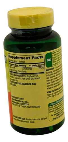 A Vitamina 2400mcg - 250softgels Spring Valley