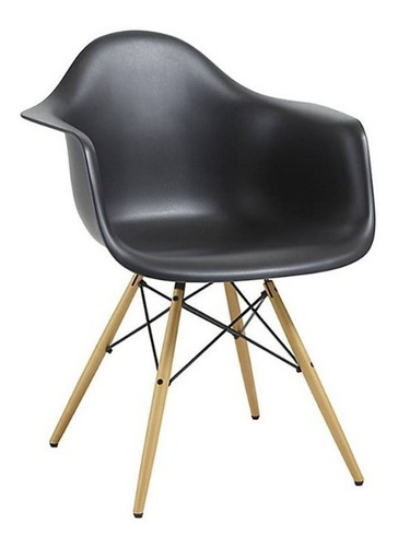 Silla Auxiliar Para Sala O Comedor Con Brazos Eames Negra