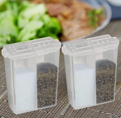 Salero Y Pimentero De Bolsillo, Recipiente Doble Para Condim