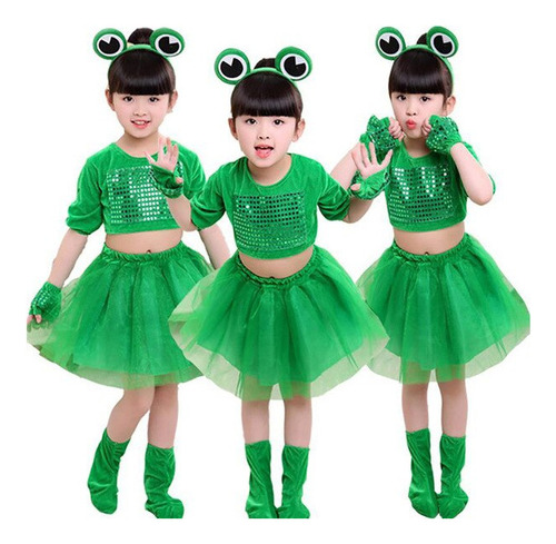 Disfraz De Actuación De Rana Pequeña Para Niños, Color Verde