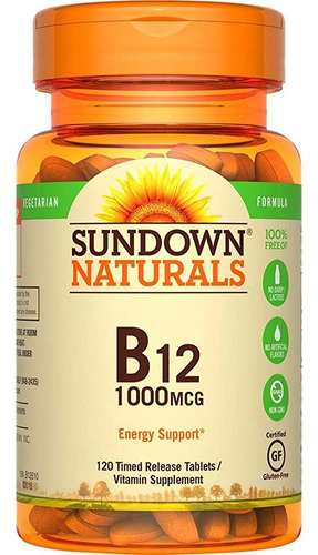 Sundown Naturals Vitamin B 12 1000 Mcg, 120 Tabletas De Lib