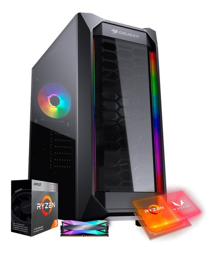 Pc Itx Gamer Ryzen 3 3200g, Vega 8, 8gb Rgb, Ssd 240gb, 400w