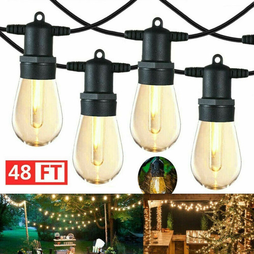 Serie De Luces Led Vintage Para Jardin Feit 14.6 Metros