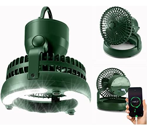 10000mah Portable Camping Fan With Led Lantern, Recharg...