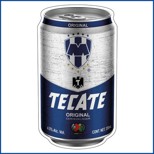 Vinil Decorativo Cerveza Tecate Monterrey Liga Mx - 60cm