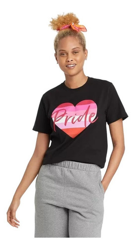 Playera Pride Bandera Lesbian Color Negro - Mujer