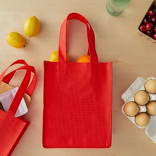 Bolsas De Tela No Tejida Rojas Compras De Comestibles (...
