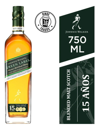 Whisky Johnnie Walker Green Label Botella 750 Ml
