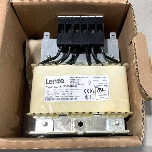 Lenze I500 Series Ezaeln3004b742 Mains Choke 600v 4a Jjj