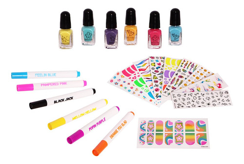 Juego De Uñas Shimmer And Sparkle Neon Craze Graffiti