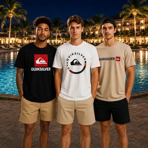 Kit 3 Camiseta Masculino Quiksilver 100% Algodão Toque Macio