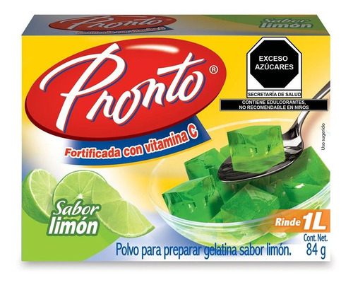 Gelatina Pronto Sabor Limón 84g