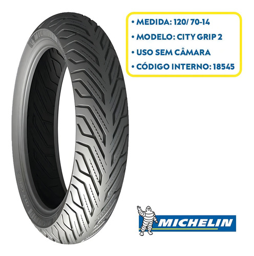 Pneu Tras 120-70-14 Pcx 150 2019 A 2022 City Grip 2 Michelin