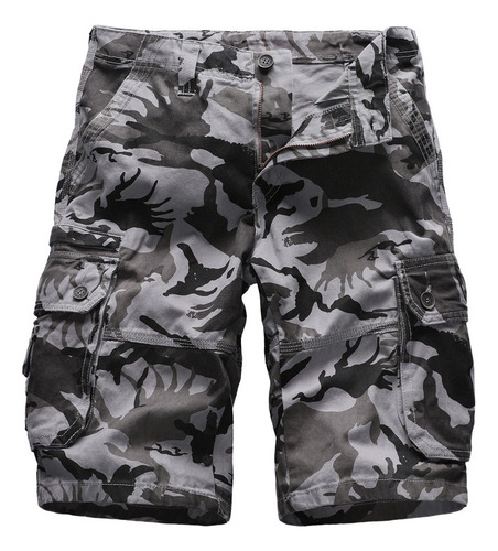 Pantalones Cortos Tipo Cargo De Camuflaje Para Hombre, Panta