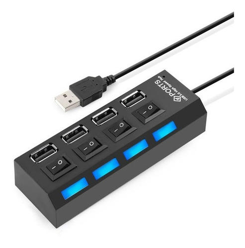 Usb Hub 4 Portas Usb 2.0 - Macbook E Pc Notebook Pendrive Hd