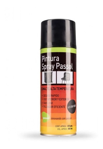 Spray Alta Temperatura Negro 400ml Passol Mimbral