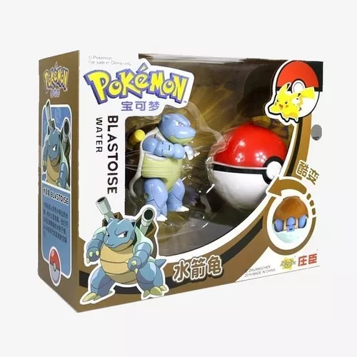 Brinquedo Pokemon Blastoise Na Pokebola Boneco Articulado em