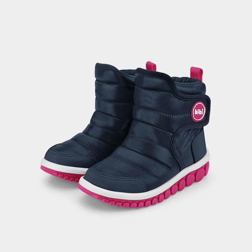 Bota Infantil Bibi Roller 2.0 Drop Azul Marinho Com Rosa