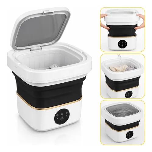 Mini Máquina De Lavar Portátil Dobrável 6,6l Lavadora Compac 127/220v Branco
