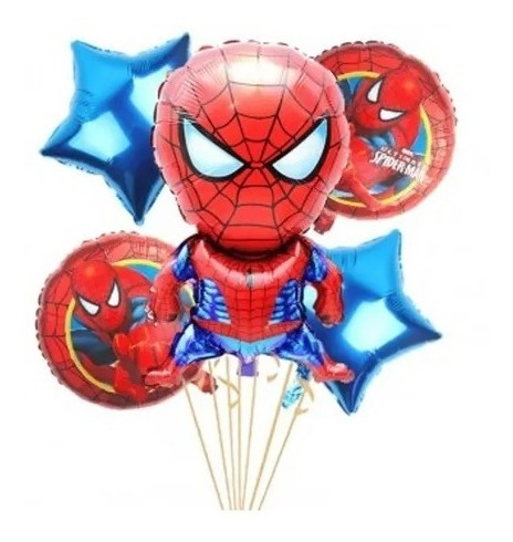 Imagen 1 de 1 de Set De Globos Paw Patrol 5 Pzs Spider Manl Feliz Cumpleaños